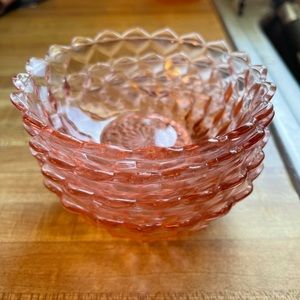 Pink Depression Glass finger bowls